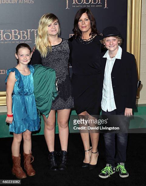 Actress Marcia Gay Harden and children attend the premiere of New Line Cinema, MGM Pictures and Warner Bros. Pictures' "The Hobbit: The Battle of the...
