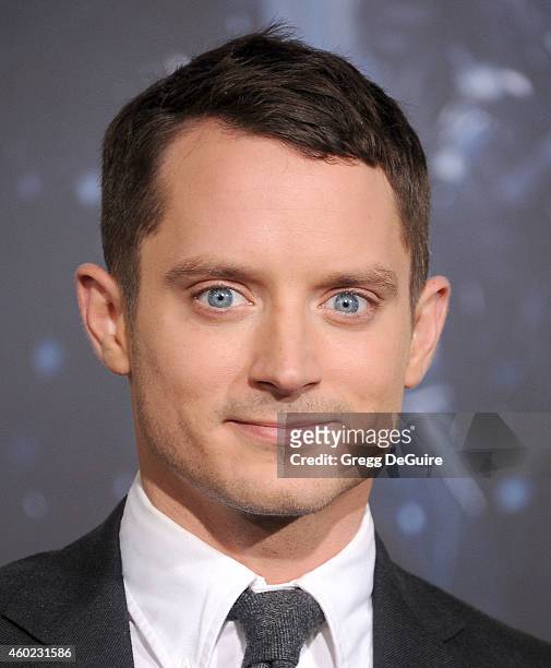 Actor Elijah Wood arrives at the Los Angeles premiere of "The Hobbit: The Battle Of The Five Armies" at Dolby Theatre on December 9, 2014 in...