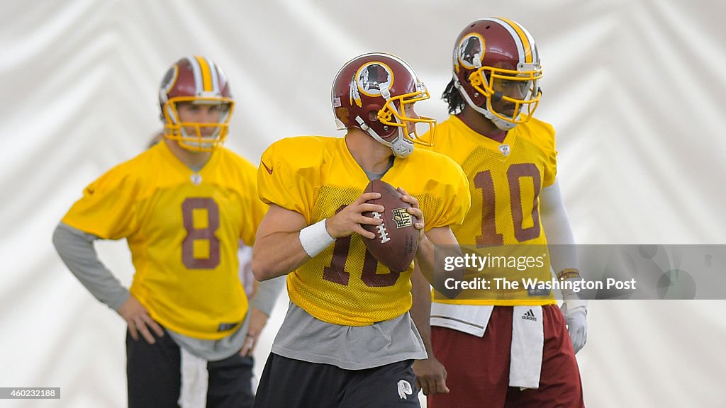 Washington quarterback Colt McCoy practice