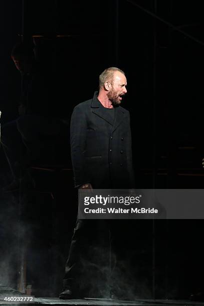 Musician Sting joins the cast in his first performance of'The Last Ship' at the Neil Simon Theatre on December 9, 2014 in New York City.