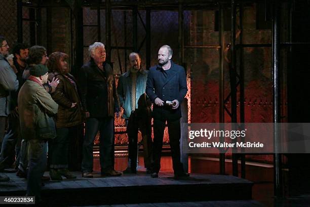 Musician Sting joins the cast in his first performance of'The Last Ship' at the Neil Simon Theatre on December 9, 2014 in New York City.