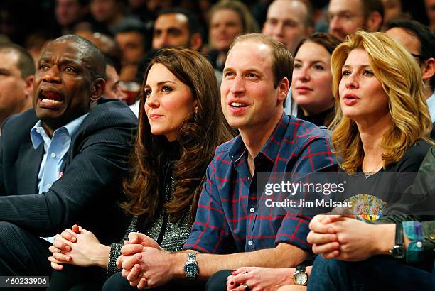 Prince William, Duke of Cambridge and Catherine, Duchess of Cambridge attend a game between the Brooklyn Nets and the Cleveland Cavaliers at Barclays...