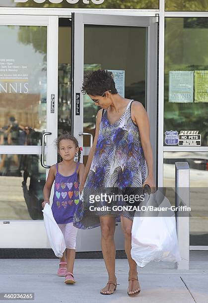 Halle Berry and Nahla Aubry are seen on May 14, 2013 in Los Angeles, California.