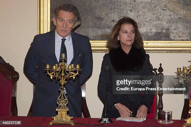 Duchess of Alba's widower Alfonso Diez attends the homage to Duchess of Alba hold by Real Academia de las Bellas Artes de Santa Isabel de Hungria on...