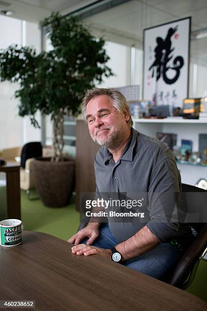 Eugene Kaspersky, founder and chief executive officer of Kaspersky Lab, reacts during an interview at his office in Moscow, Russia, on Tuesday, Dec....