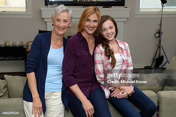 Actress Brenda Strong poses on the set of "The Other Talk" video as part of Pfizer's "Let's Talk About Change" campaign on July 31, 2014 in Seal...