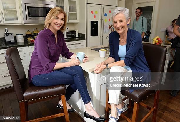 Actress Brenda Strong poses on the set of "The Other Talk" video as part of Pfizer's "Let's Talk About Change" campaign on July 31, 2014 in Seal...