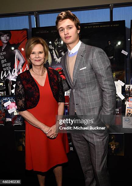 Foundation President JoBeth Williams and actor Ansel Elgort attend TNT's 21st Annual Screen Actors Guild Awards Nominations Announcement at the...