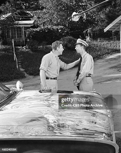 The Andy Griffith Show episode: The New Housekeeper. This is from season 1, episode 1. From left, Andy Griffith and Don Knotts . Image dated July 26,...