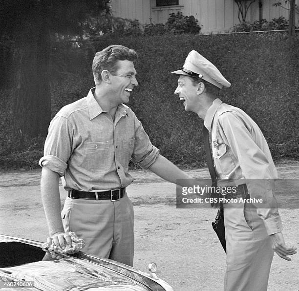 The Andy Griffith Show episode: The New Housekeeper. This is from season 1, episode 1. From left, Andy Griffith and Don Knotts . Image dated July 26,...