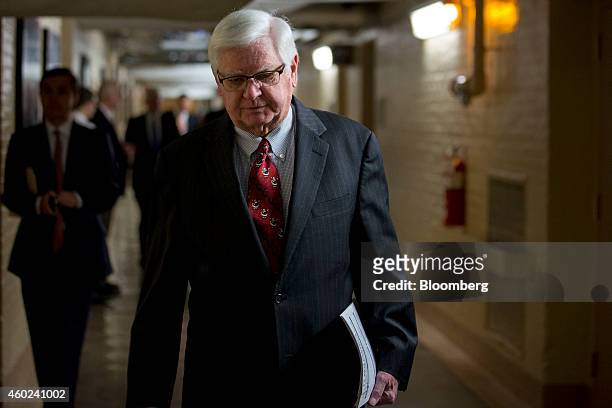 Harold "Hal" Rogers, a Republican from Kentucky and chairman of the House Appropriations Committee, arrives to a House Republican Conference meeting...