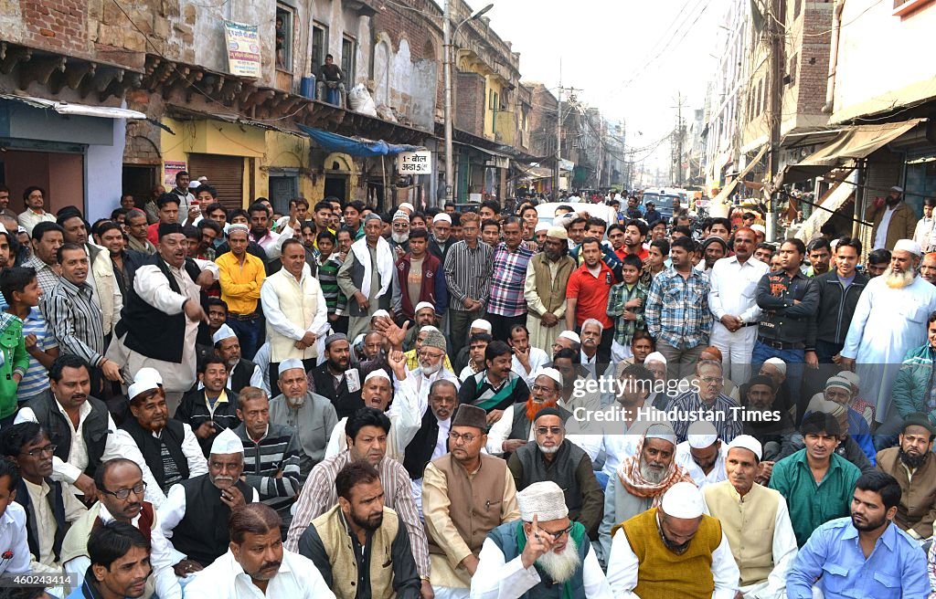 Muslim Community Protest Against Alleged Forced Reconversion Into Hinduism In Agra