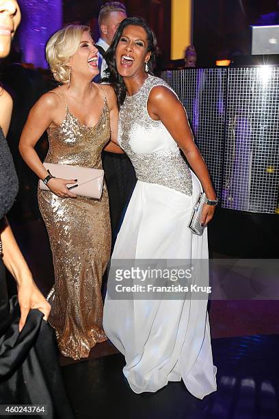 Jennifer Knaeble and Marie Amière attend the Bambi Awards 2014 after show party on November 14, 2014 in Berlin, Germany.