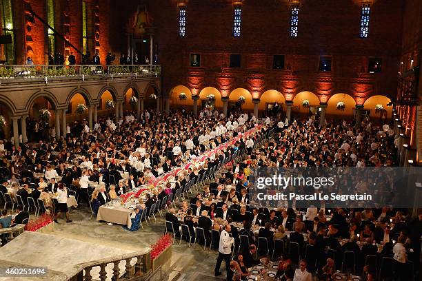 General view at the Nobel Prize Banquet 2014 at City Hall on December 10, 2014 in Stockholm, Sweden.