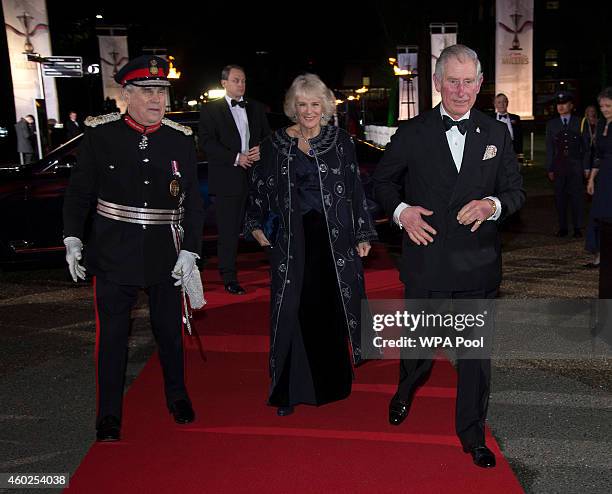 Prince Charles, Prince of Wales and Camilla, Duchess of Cornwall are greeted by Lord-Lieutenant of Greater London Sir David Brewer as they arrive at...