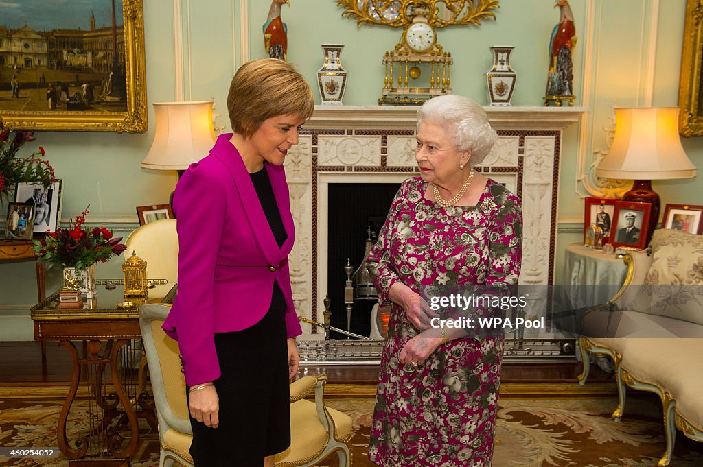 Scotland's New First Minister Nicola Sturgeon Attends First Audience With The Queen
