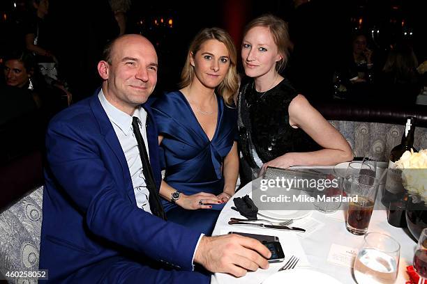 Lady Kinvara Balfour and Jade Parfitt pose at the Omega Oxford Street Store Opening Party at The Shard on December 10, 2014 in London, England.