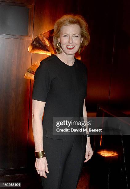 Julia Peyton-Jones attends a private dinner celebrating the opening of the OMEGA Oxford Street boutique at Aqua Shard on December 10, 2014 in London,...