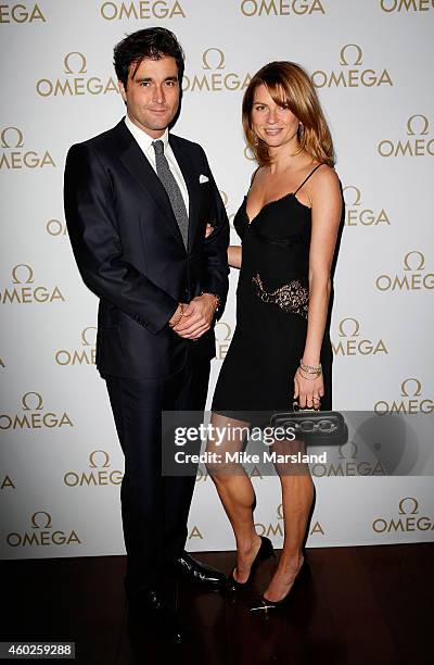 Gabriela Peacock and guest attend the Omega Oxford Street Store Opening Party at The Shard on December 10, 2014 in London, England.