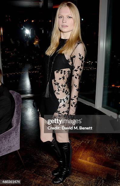 Katia Elizarova attends a private dinner celebrating the opening of the OMEGA Oxford Street boutique at Aqua Shard on December 10, 2014 in London,...