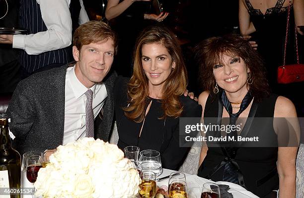 Jean Pascal Perret, Cindy Crawford and Chrissie Hynde attend a private dinner celebrating the opening of the OMEGA Oxford Street boutique at Aqua...