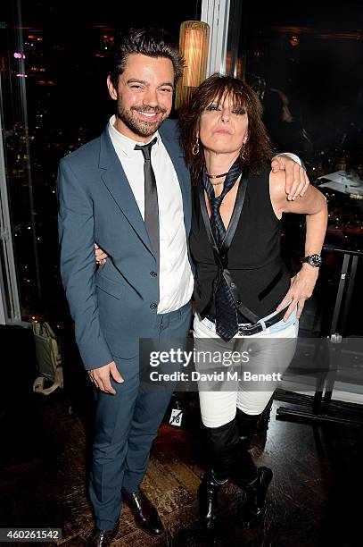 Dominic Cooper and Chrissie Hynde attend a private dinner celebrating the opening of the OMEGA Oxford Street boutique at Aqua Shard on December 10,...