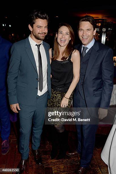 Dominic Cooper, Claire Forlani and Dougray Scott attend a private dinner celebrating the opening of the OMEGA Oxford Street boutique at Aqua Shard on...