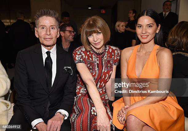 Calvin Klein, Anna Wintour and Olivia Munn attend the Valentino Sala Bianca 945 Event on December 10, 2014 in New York City.