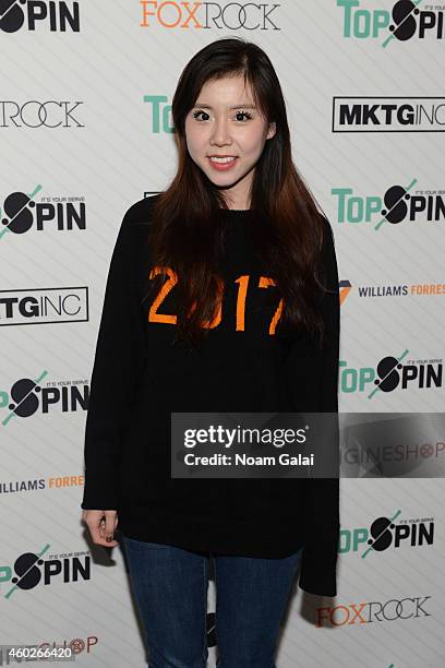 American table tennis player who competed in the 2012 Olympics Ariel Hsing attends the 6th annual New York City TopSpin Charity event at Metropolitan...