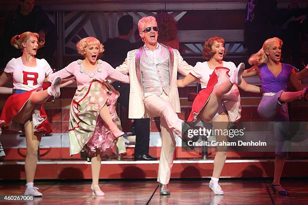 Todd McKenney as Teen Angel performs at the "Grease" musical at The Regent Theatre on December 11, 2014 in Melbourne, Australia. The show runs from...