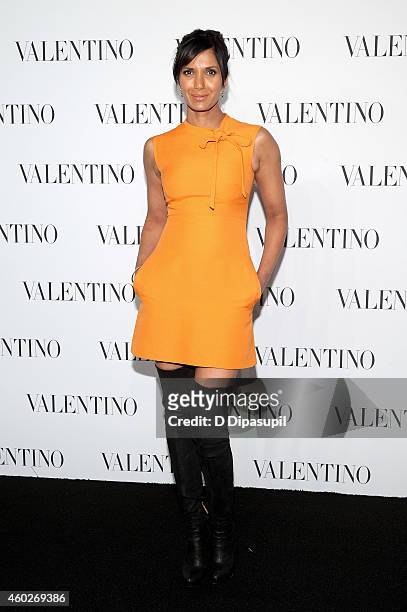 Padma Lakshmi attends the Valentino Sala Bianca 945 Event on December 10, 2014 in New York City.