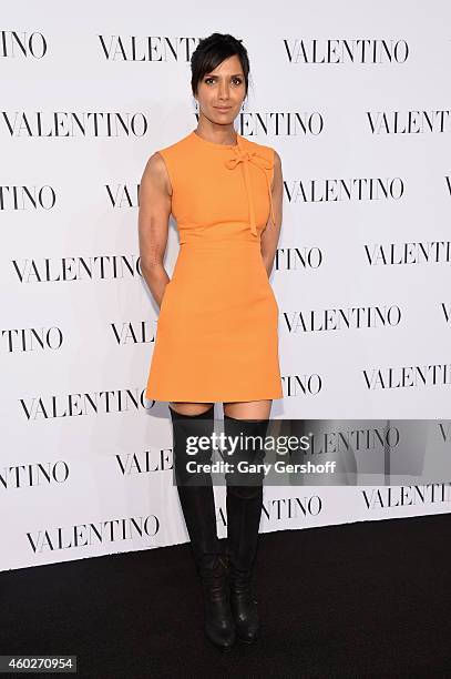 Padma Lakshmi attends the Valentino Sala Bianca 945 Event on December 10, 2014 in New York City.