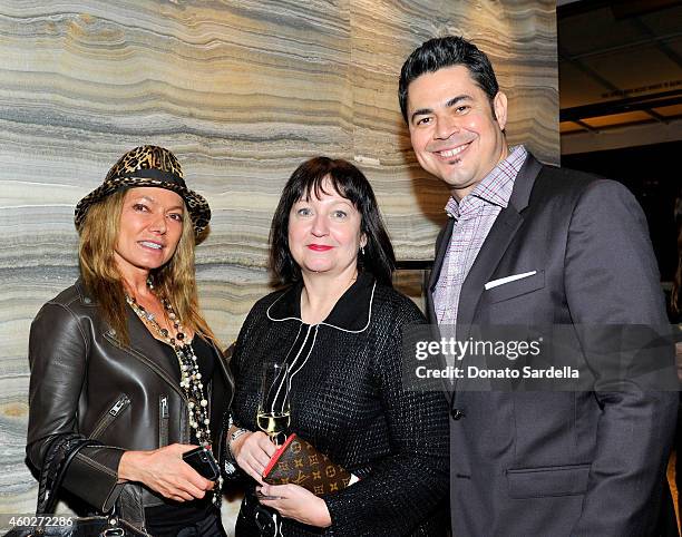 Farideh Talebpour, Suzanne Ibarguen, and Joe Sena attend Barneys New York Celebrates Aurelie Bidermann and her Fine Jewelry Collection at Fred's at...