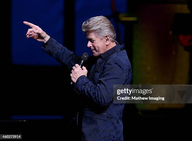 Singer/songwriter Peter Cetera performs onstage at a PBS SoCal Holiday Celebration with David Foster and Friends at Dolby Theatre on December 10,...