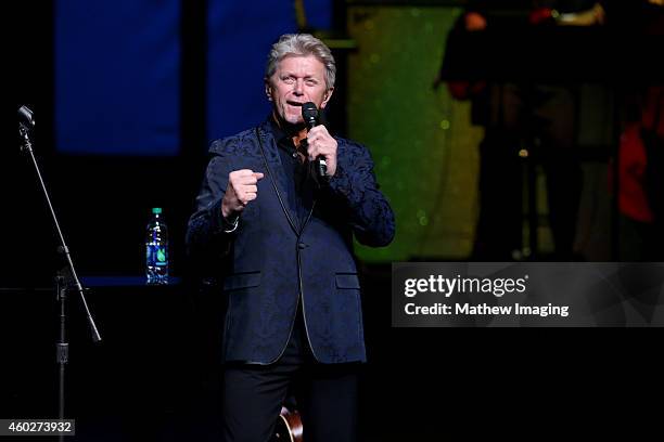 Singer/songwriter Peter Cetera performs onstage at a PBS SoCal Holiday Celebration with David Foster and Friends at Dolby Theatre on December 10,...