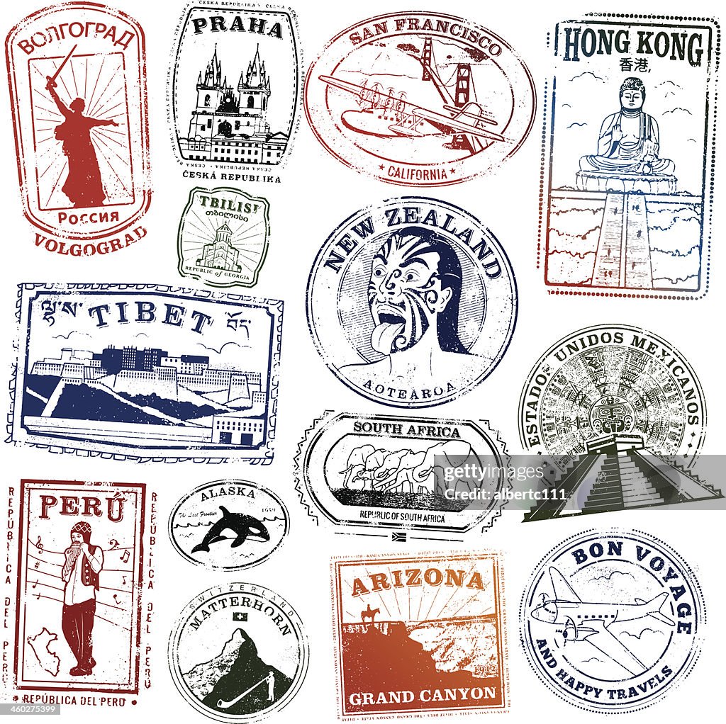 World Landmark Stamps