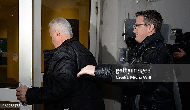 Rolf Schumacher, father of Michael Schumacher and his brother Ralf arrive at the Grenoble University Hospital Centre where the former German Formula...