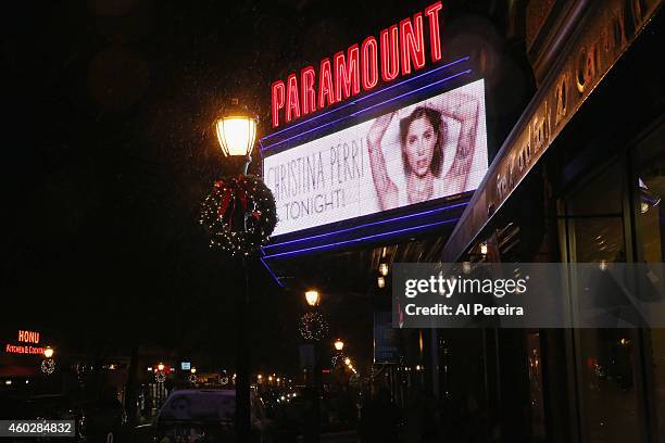 General view of the marquee when Christina Perri performs at The Paramount Theater on December 10, 2014 in Huntington, New York.