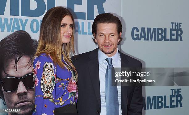 Model Rhea Durham and actor Mark Wahlberg attend "The Gambler" New York premiere at AMC Lincoln Square Theater on December 10, 2014 in New York City.