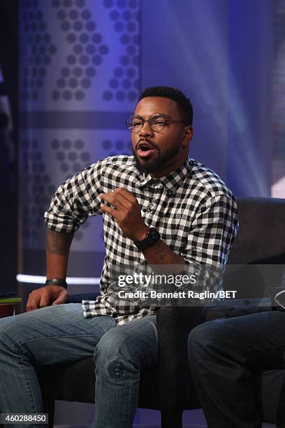 Marc Lamont Hill and Phillip Agnew, attend Justice For Us:BET Town Hall Live at BET studio on December 10, 2014 in New York City.