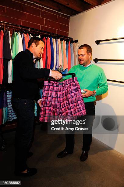 John O'Donnell and Chris O'Donnell attend the Johnnie-O Holiday Party at johnnie-O Mission Control on December 10, 2014 in Los Angeles, California.