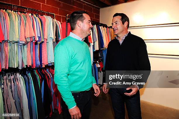 Chris O'Donnell and John O'Donnell attend the Johnnie-O Holiday Party at johnnie-O Mission Control on December 10, 2014 in Los Angeles, California.