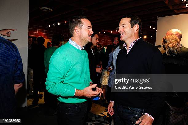 Chris O'Donnell and John O'Donnell attend the Johnnie-O Holiday Party at johnnie-O Mission Control on December 10, 2014 in Los Angeles, California.