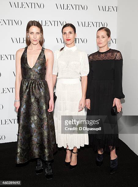Vanessa Traina, Samantha Traina, and Victoria Traina attend the Valentino Sala Bianca 945 Event on December 10, 2014 in New York City.