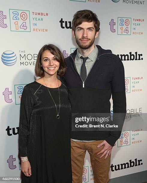 Founder/CEO of Tumblr David Karp and Rachel Beider arrive at Tumblr's 2014 Year in Review Party at Brooklyn Night Bazaar on December 10, 2014 in the...