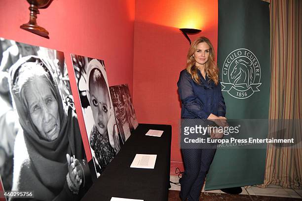 Genoveva Casanova attends her "No Blink" Humanitarian Photography Exhibition opening at Equestrian Circle Club on December 10, 2014 in Barcelona,...