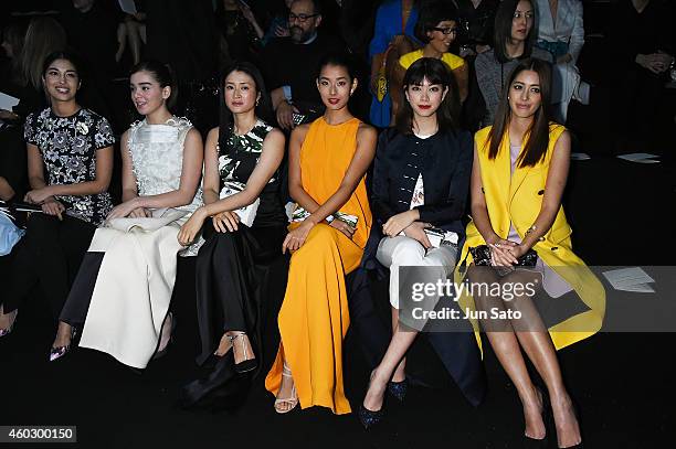 Chief Executive & Fashion Director of Tank Magazine Caroline Issa, actresses Hailee Steinfeld, Koyuki, models Sumire, Hikari Mori and Izumi Mori are...