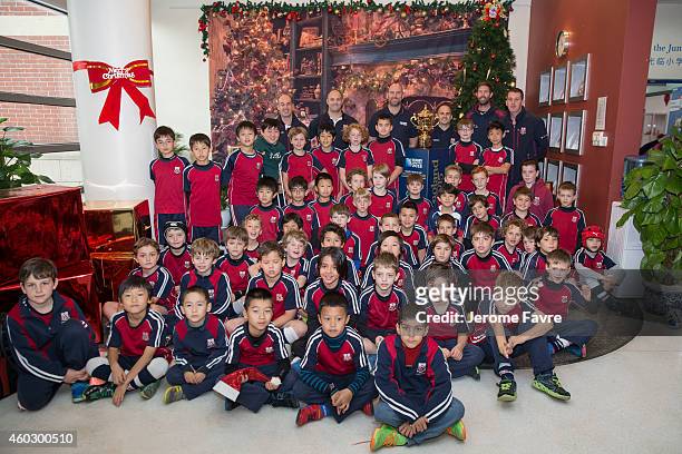 Rugby World Cup 2003 winner and Land Rover Ambassador, Lawrence Dallaglio, visits Dulwich College as part of the Rugby World Cup Trophy Tour,...