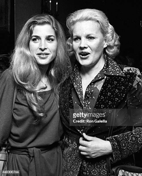 Blanche Baker and Carroll Baker attend the party for Alfred de Liagre on November 23, 1981 at La Camilla Restaurant in New York City.