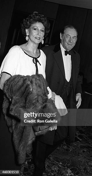 Rex Harrison and wife Mercia Tinker attend Kennedy Center Honors Reception on December 5, 1981 at the State Department in Washington, D.C.